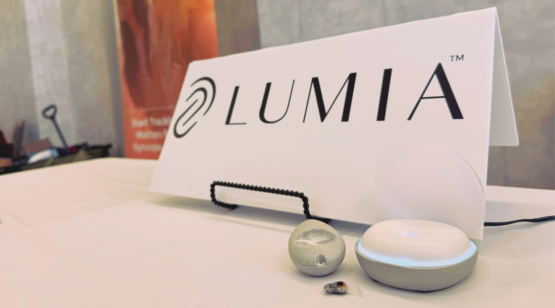 Lumia hearable device with Light Station and Carry Case for Dysautonomia tracking