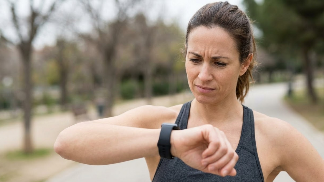 Woman checking SpO2 on smartwatch